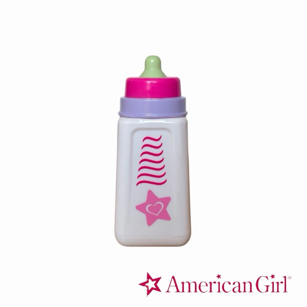 American Girl Bitty Baby Doll White Replacement Bottle Pink Star Wavy Lines 2015